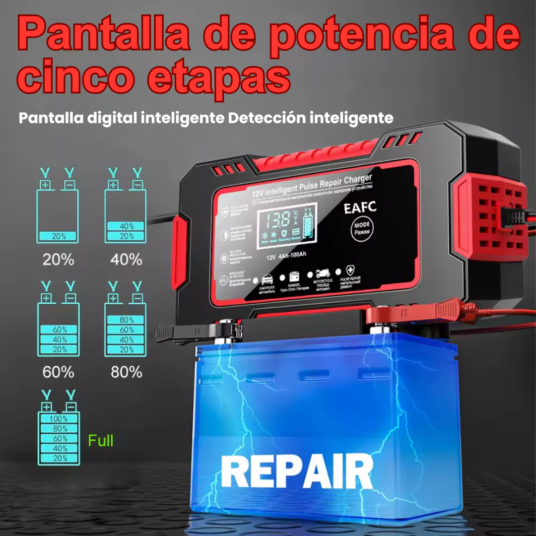 VoltCare™ | Cargador y Reparador de Baterías de Auto 12V